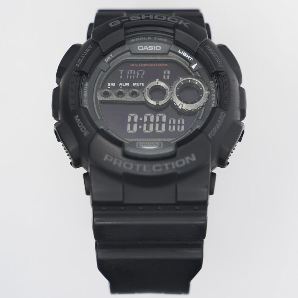 Casio G-Shock GD-100-1B Black Digital Watch 200M World Time LED Backlight 3263